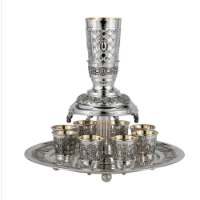 מחלק יין 8 כוסות כסף טהור דגם רשת