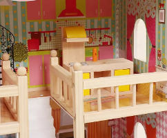 בית בובות וילה, כולל סט אביזרים - קפיץ קפוץ