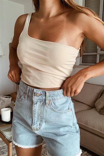 טופ קרופ א-סימטרי מיקה