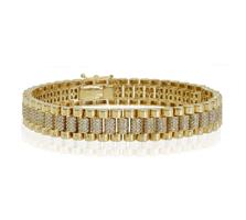 צמיד יהלומים לגבר - צמיד חוליות לגבר בזהב משובץ יהלומים