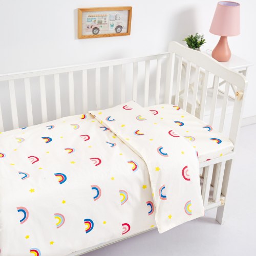 מצעים למיטת תינוקות ומעבר 100% כותנה - דגם 2413