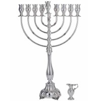 חנוכייה כסף טהור דגם ויטראז חלק M