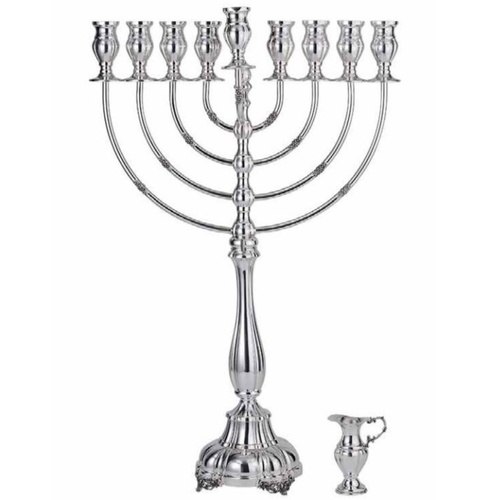 חנוכייה כסף טהור דגם ויטראז חלק M