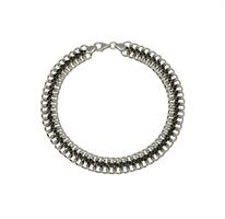 צמיד לגבר חוליות זהב לבן עם זרקונים שחורים