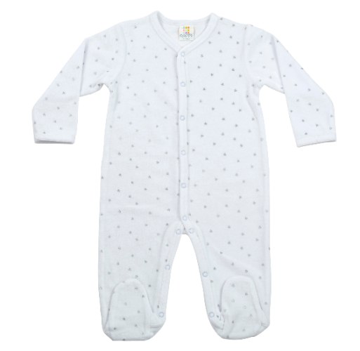 אוברול קטיפה הדפס לבבות לבן