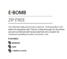 RIP CURL E-Bomb 3/2 Zip Free Wetsuit