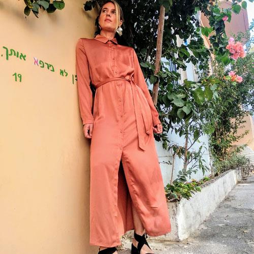 שמלת MAY מכופתרת - בריק