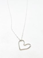שרשרת לב ניאון כסף