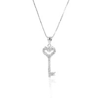 שרשרת זהב עם מפתח זרקונים