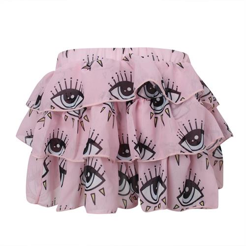 חצאית קומות ורודה הדפס עיניים VIEW