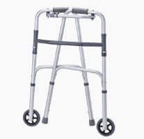 הליכון טלסקופי מתקפל עם גלגלים