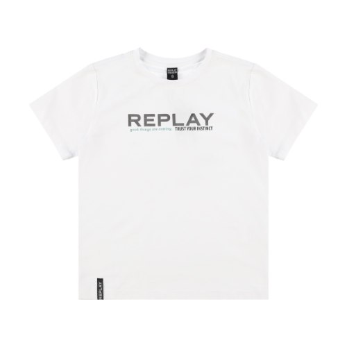 חולצת T לבנה כיתוב REPLA