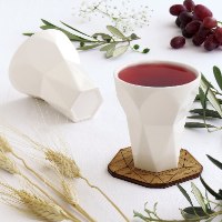 גביע מעוצב לשבת - סגנון גאומטרי קרמיקה בגוון לבן שמנת