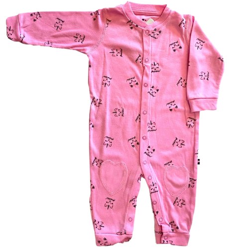 אוברול פוטר ארוך לתינוקות דגם חד קרן ורוד