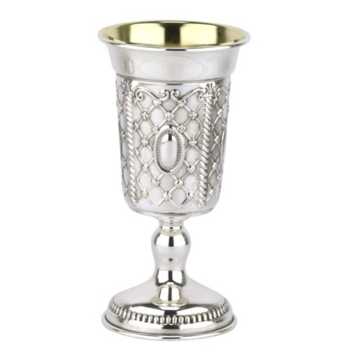 גביע קידוש כסף טהור דגם זכריה רשת