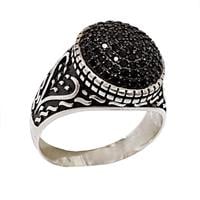 טבעת מכסף לגבר משובצת אבני זרקון RG9903