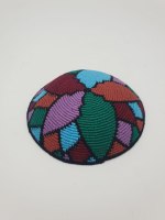 כיפה צבעונית דגם עלים