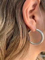 עגילי חישוק עבה כסף XL