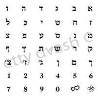 סט חותמות אותיות וספרות אשכנז ליצירה
