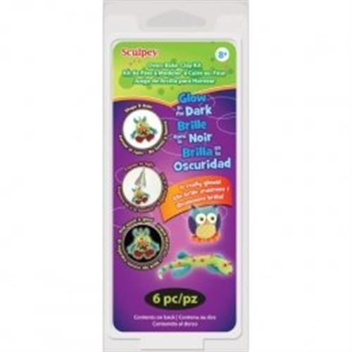 סט חימר פולימרי זוהר בחושך - סקלפי