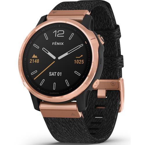 שעון דופק Garmin Fenix 6s Sapphire Rose Gold-tone with Heathered Black Nylon Band