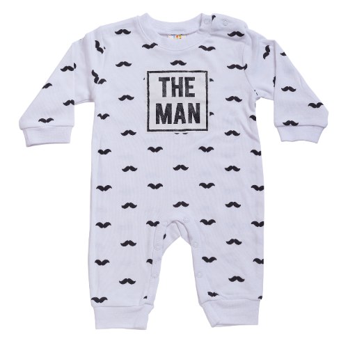 אוברול טריקו ארוך הגבר לבן