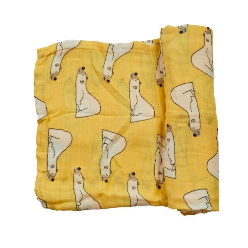 חיתול במבוק דב קוטב צהוב 120*120