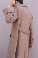 מעיל צמר חום ארוך מידה L