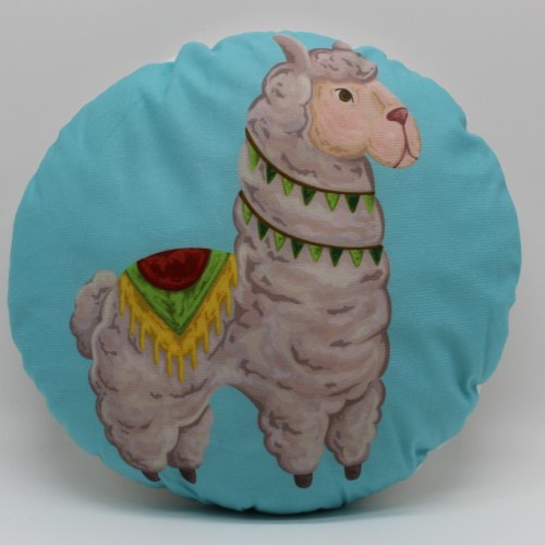 כרית נוי עגולה למה תכלת