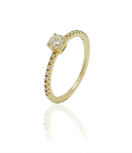 טבעת זהב ויהלומים 0.60 קראט