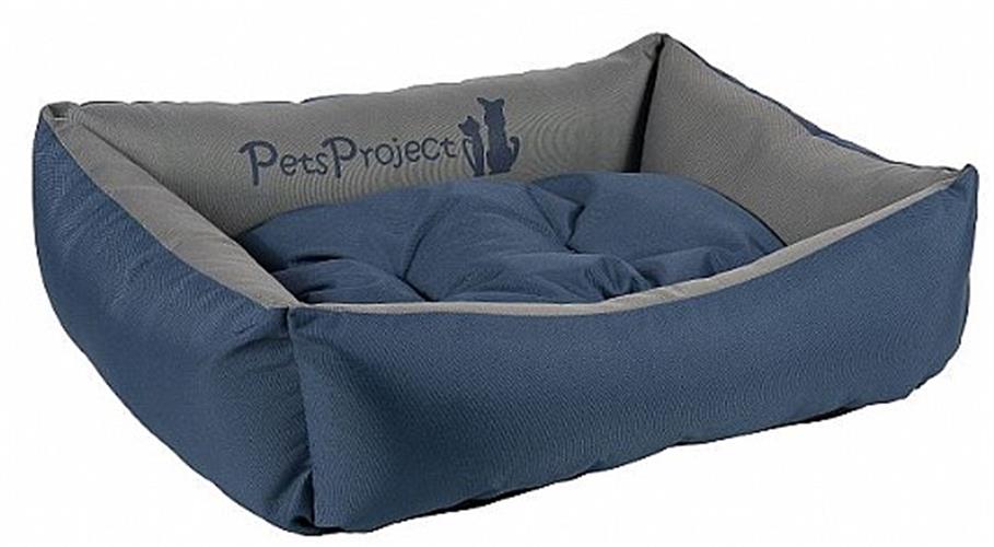 מיטה לכלב מבד דוחה נוזלים ופרווה בצבע כחול אפור במגוון מידות