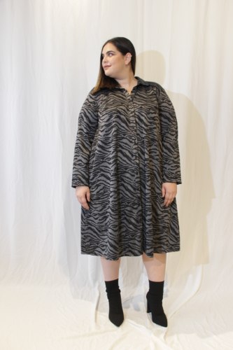 שמלת ניו יורק זברה אפור