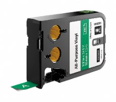 סרט סימון ויניל לבן על רקע ירוק Dymo 1868781 XTL All-Purpose Vinyl 12mmX7m