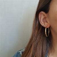 עגילי חישוק זהב בינוניים 3.6 סמ