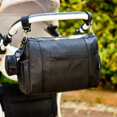 תיק החתלה וסט תואם - דגם מארי שחור גליטר