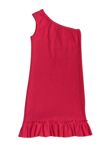 שמלת ריב כתף אחת ורוד 2-16