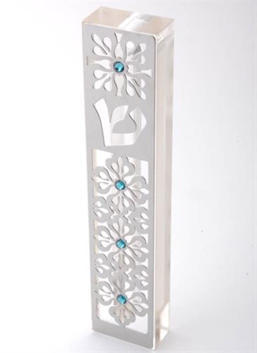 מסגרת נירוסטה בשילוב אבני סברובסקי על בסיס פרספקס - MZN-10