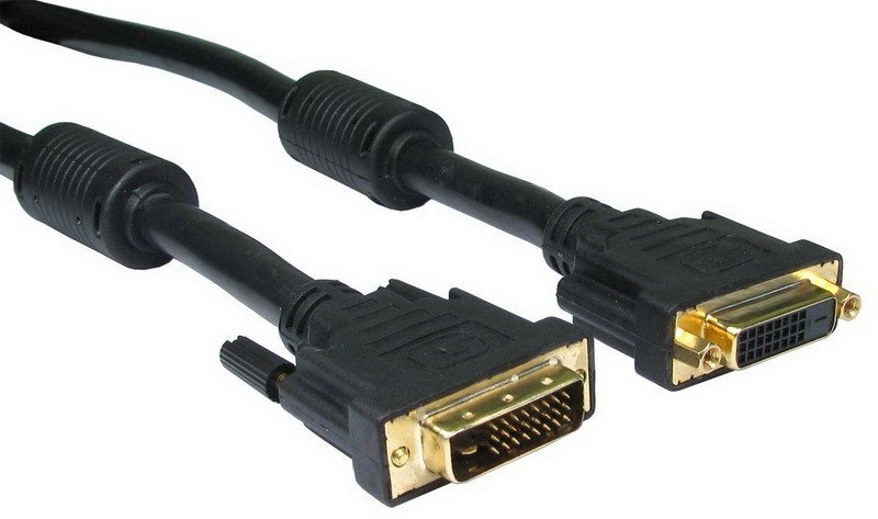 כבל מאריך DVI 24+5 זכר לחיבור 24+5 DVI נקבה באורך 2 מטר