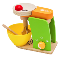 SPTY0819MIX - מיקסר לעוגות מעץ כולל קערה ומרית למטבח לילדים, צעצועץ