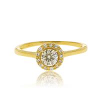 טבעת "האלו" זהב 14 קראט משובצת 0.55 קראט יהלומים