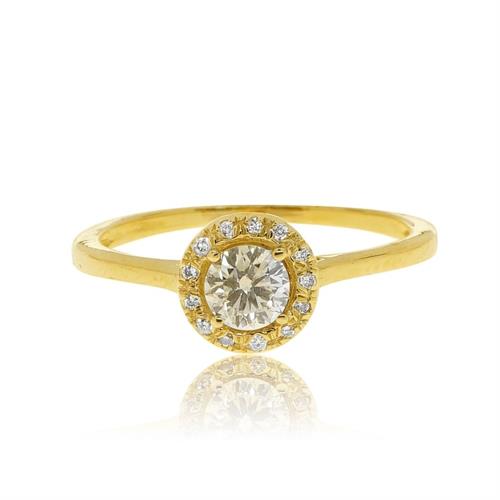 טבעת "האלו" זהב 14 קראט משובצת 0.55 קראט יהלומים