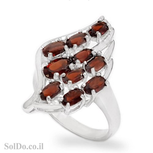טבעת מכסף משובצת אבני גרנט RG6182 | תכשיטי כסף 925 | טבעות כסף