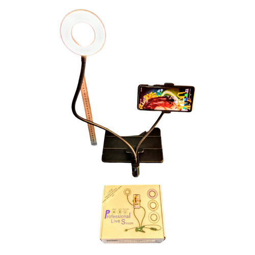 רינג תאורה+ תופסן לפלאפון- חיבור USB