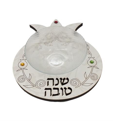 כלי לדבש בצורת רימון בחיתוך לייזר