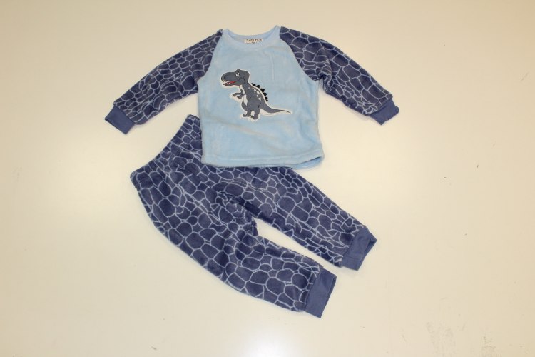 פיג'מה בנים פליז קטיפה תכלת