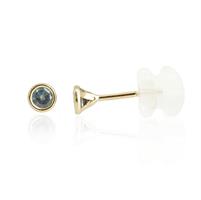 עגילי זהב עם אבן כחולה דגם באזל