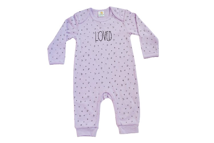 אוברול טריקו ארוך LOVED סגול לילך