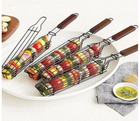 זוג רשתות שיפוד לצלייה מקצועית