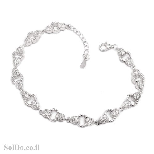 צמיד מכסף משובץ אבני זרקון  Z3136 | תכשיטי כסף 925