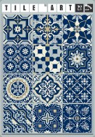 מדבקות לאריחים 15*15 ס''מ כחול מלכותי דגם 1274